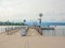 Shipping pier at Burkliplatz, lake Zuerich