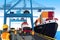 Shipping port scene