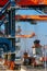 Shipping sea container gantry crane port