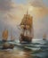 ships, boat, sea landscape, oil paintings