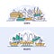 Ships and boats vector banner templates set