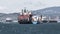 Ships in the channel between Gibraltar and Algeciras