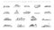 Ships concept line style vector icons set.