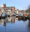 Ships in the harbour in Groningen. The netherlands