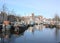 Ships in the harbour in Groningen. The netherlands