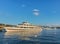 Ships on Lake Zurich at sunset