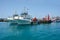 Ships in Los Cristianos port, Tenerife, Spain