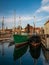 Ships on Motlawa river in Gdansk, Poland