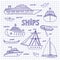 Ships on a notebook sheet