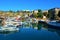 Ships in the old harbor in Antalya in Turkey