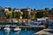 Ships in the old harbor in Antalya in Turkey