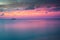 Ships at peaceful sunset on Caribbean sea of Aruba, Dutch Antilles