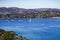 Ships sail in Belvedere Cove on a clear Autumn day, San Francisco bay, California