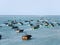 Ships in the sea, Gulf of Mannar Biosphere Reserve, Tamil Nadu, India