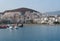 Ships in seaport in Los Cristianos town, Tenerife island, Canary islands, Spain