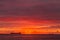 Ships at sunset, the defocused image