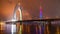 The ships under Liede Bridge at night in Guangdong