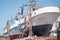 Ships undergo dock repairs to eliminate defects in the underwater part