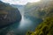 Ships in waters of fiord, Norway, Europe