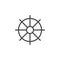 Ships wheel, helm line icon, outline vector sign, linear style pictogram isolated on white