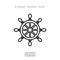 The ships wheel. Linear icon.