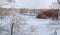 Ships at the winter stop. River Sozh. A pier with ships opposite the Gomel park