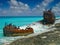 Shipwreck on a Beautiful Caribbean Beach