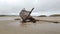 Shipwreck called Bad Eddie in the rain in County Donegal, Ireland