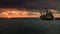 The shipwreck Edro III at sunset near Paphos, Cyprus. Long exposure