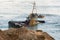 Shipwreck fishing boat on California Central Coast