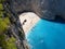 Shipwreck on an isolated Zante beach