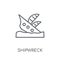 Shipwreck linear icon. Modern outline Shipwreck logo concept on