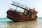 Shipwreck near Diakofti beach, Kythera island, Greece
