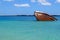 Shipwreck off the coast of Pangaimotu island near Tongatapu island in Tonga