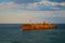 Shipwreck Romania MV E Evangelia a drone view evening
