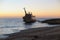 SHIPWRECK WITH SUNSET IN CYPRUS