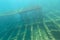 Shipwreck under water, very old ship taken on the bottom of the sea, Zavratnica Croatia