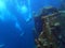 Shipwreck USS Liberty with many diver bubbles - Bali Indonesia Asia