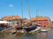 Shipyard in the harbor from Spakenburg Netherlands