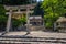 Shirakawa-go - May 27, 2019: Shinto temple in the village of Shirakawa-go, Japan