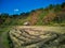 Shirakawa-go (ogimachi village) an autumn rains in Gifu Prefecture is known as a village of Gassho style house.