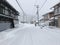 Shirakawa-go village during snowing on winter