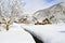 Shirakawago, Japan historic winter village.