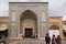 Shiraz, Iran - 04.12.2019: People walking before the entrance of Vakil bazaar and mosque in Shiraz, Iran. Beautiful gate