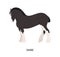 Shire horse flat vector illustration. British breed equine, pedigree hoss, draft horse. Equestrian sport, hoofed animal