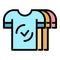 Shirt agitation icon color outline vector
