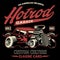 Shirt design of american hotrod car in vintage style