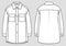 Shirt dress jacket. . Flat technical drawing. Vector illustration