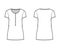 Shirt dress mini technical fashion illustration with henley neck, short sleeves, oversized, Pencil fullness, stretch