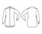 Shirt epaulette technical fashion illustration with elbow fold long sleeve, oversized, button-down opening, collar